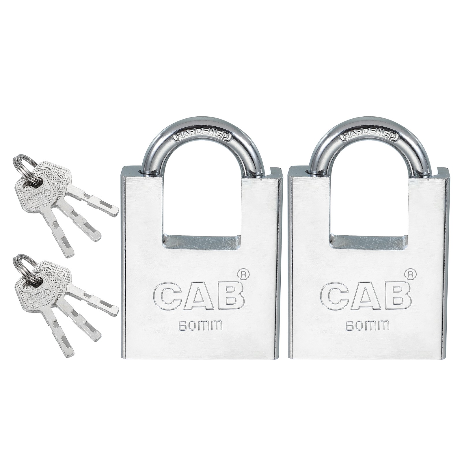 2Pcs 58mm (2-1/4")Steel Padlocks, Keyed Different Pin Tumbler Padlocks with Key