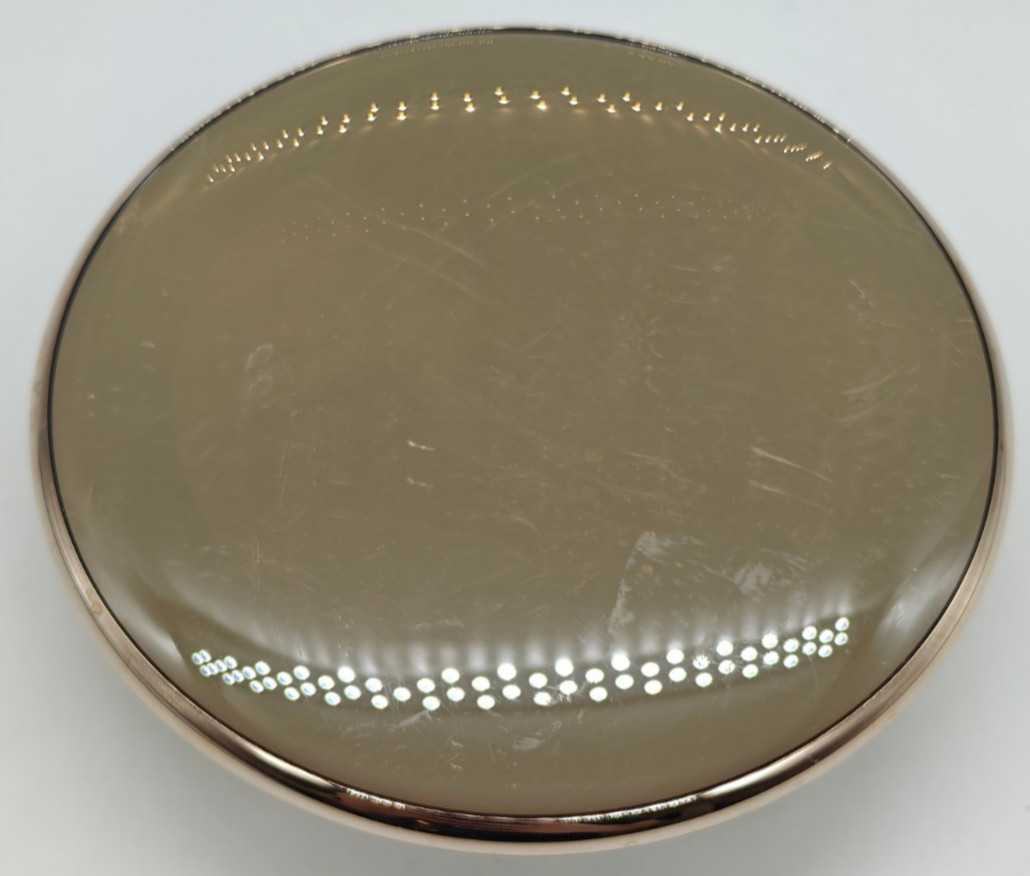 Google Nest Learning Thermostat 4th Gen–Used–Mirror Scratches–Wall Base gold
