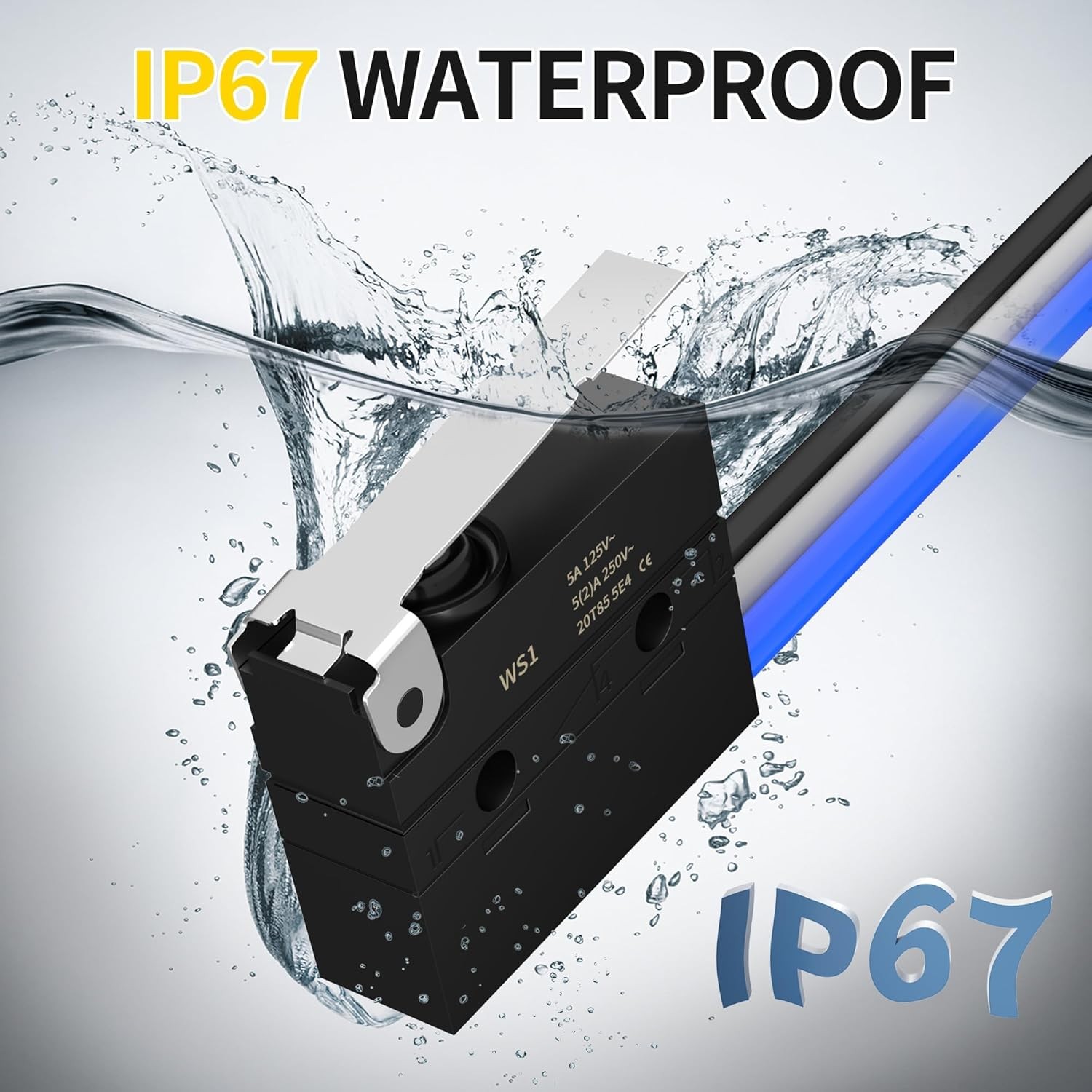 Joinfworld Waterproof Micro Limit Switch with Hinge Lever 6A 12V DC Lever...