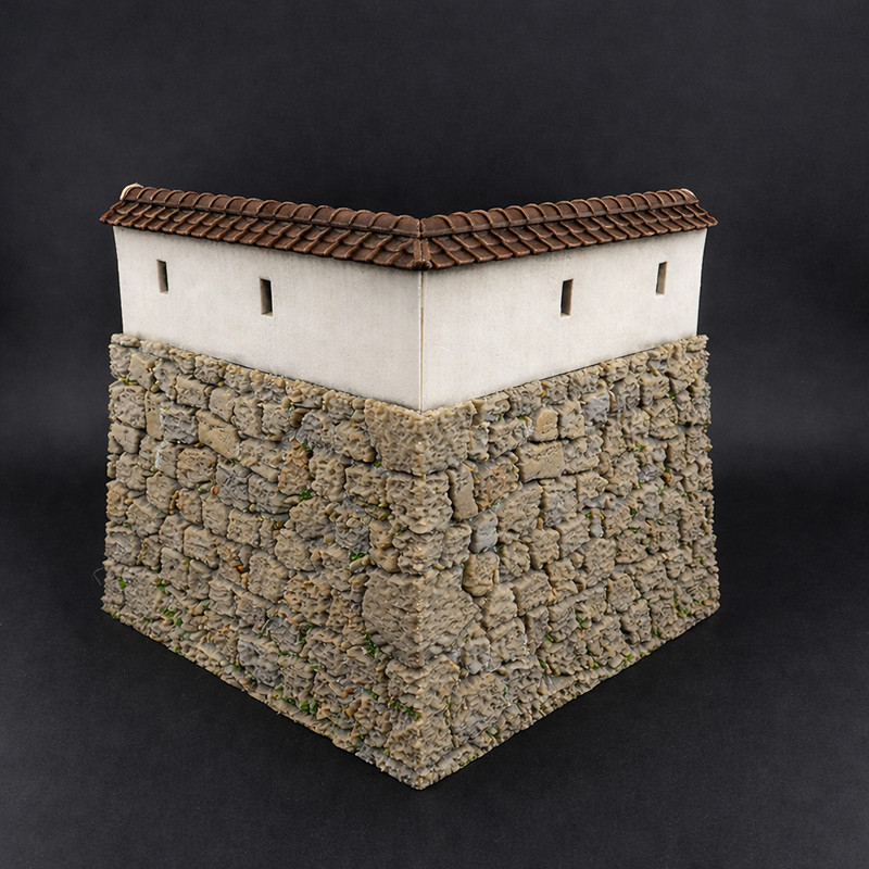 Japanese Samurai Castle Outer Corner Wall Section  28mm Terrain  Scenery