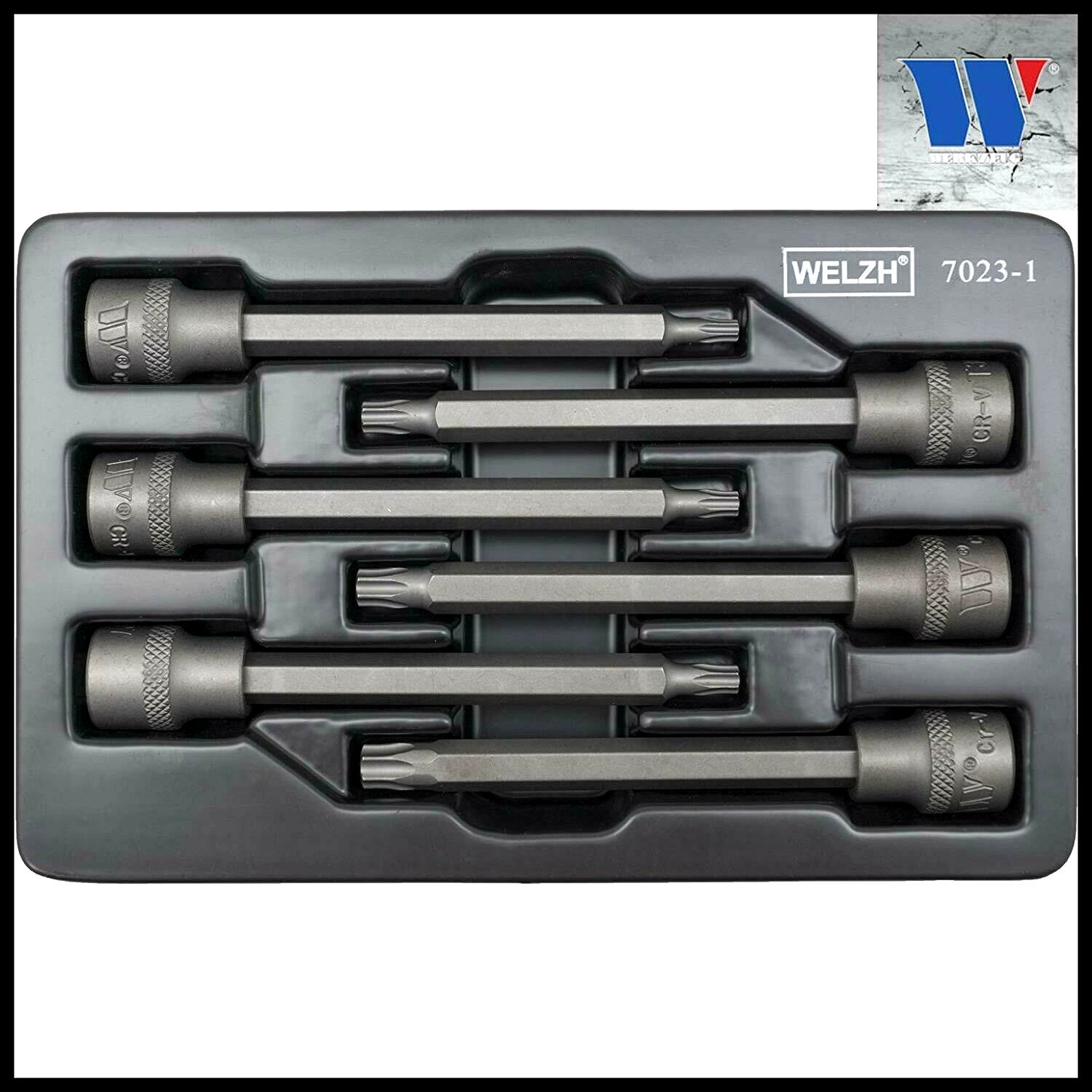 Welzh Werkzeug 3/8 Extra Long Torx Bit Socket Set 110mm T20-T45 S2 Steel