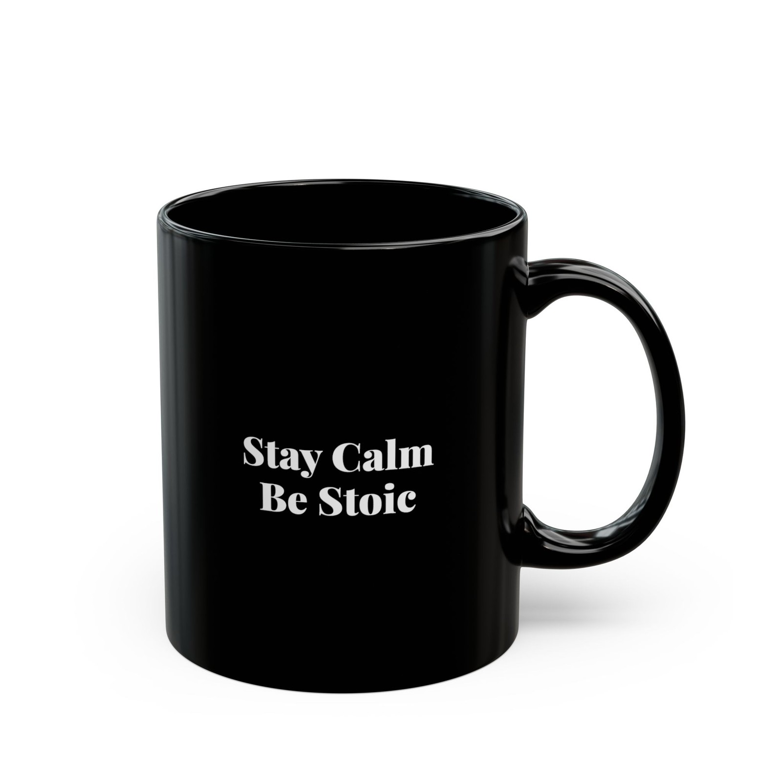 Stoicism Coffee Mug Stay Calm Be Stoic | Black Ceramic Philosophy Mug