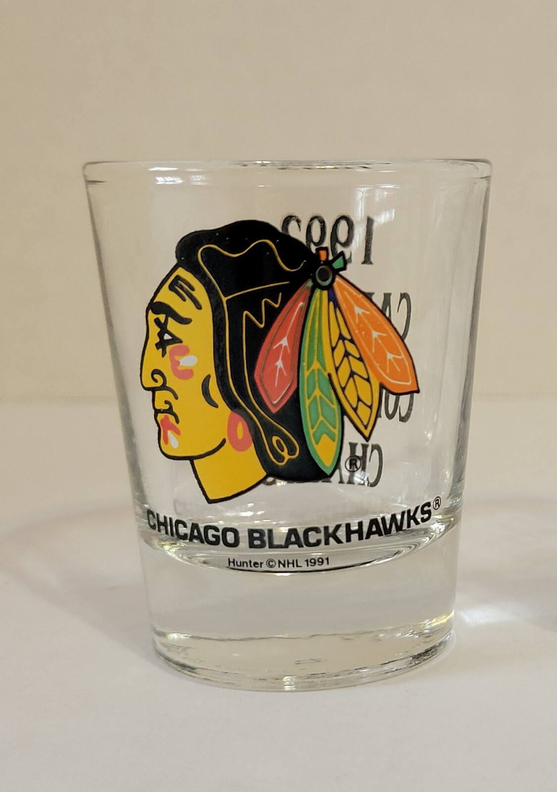 1992 Chicago Blackhawks Campbell Conference Champs Shot Glass
