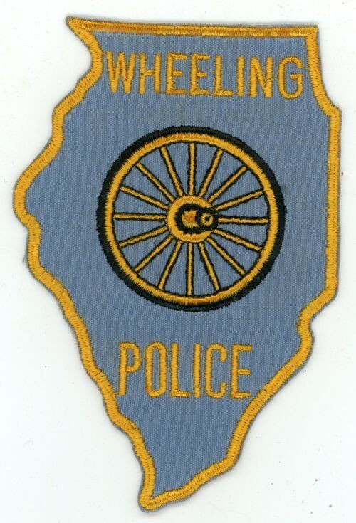 ILLINOIS IL WHEELING POLICE OLD VINTAGE STATE SHAPED SHOULDER PATCH SHERIFF