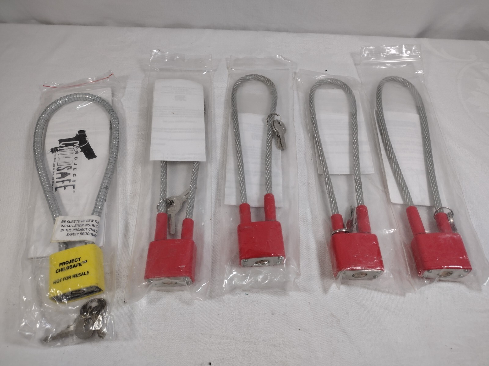 Lot of 5 Cable Gun Locks