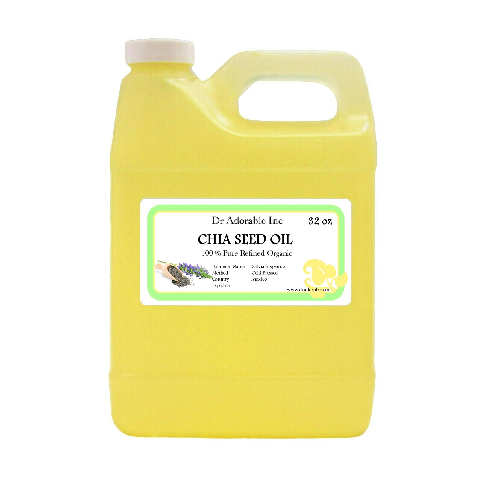 CHIA SEED OIL REFINED Organic Pure Cold Pressed Fresh Skin Hair Care Carrier Oil