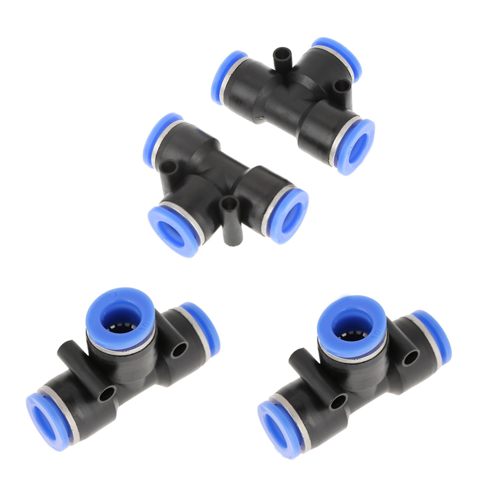 10 Pcs 10mm 3/8 T Type Pneumatic Connector Air Line Quick Fittings Tube Joint♡