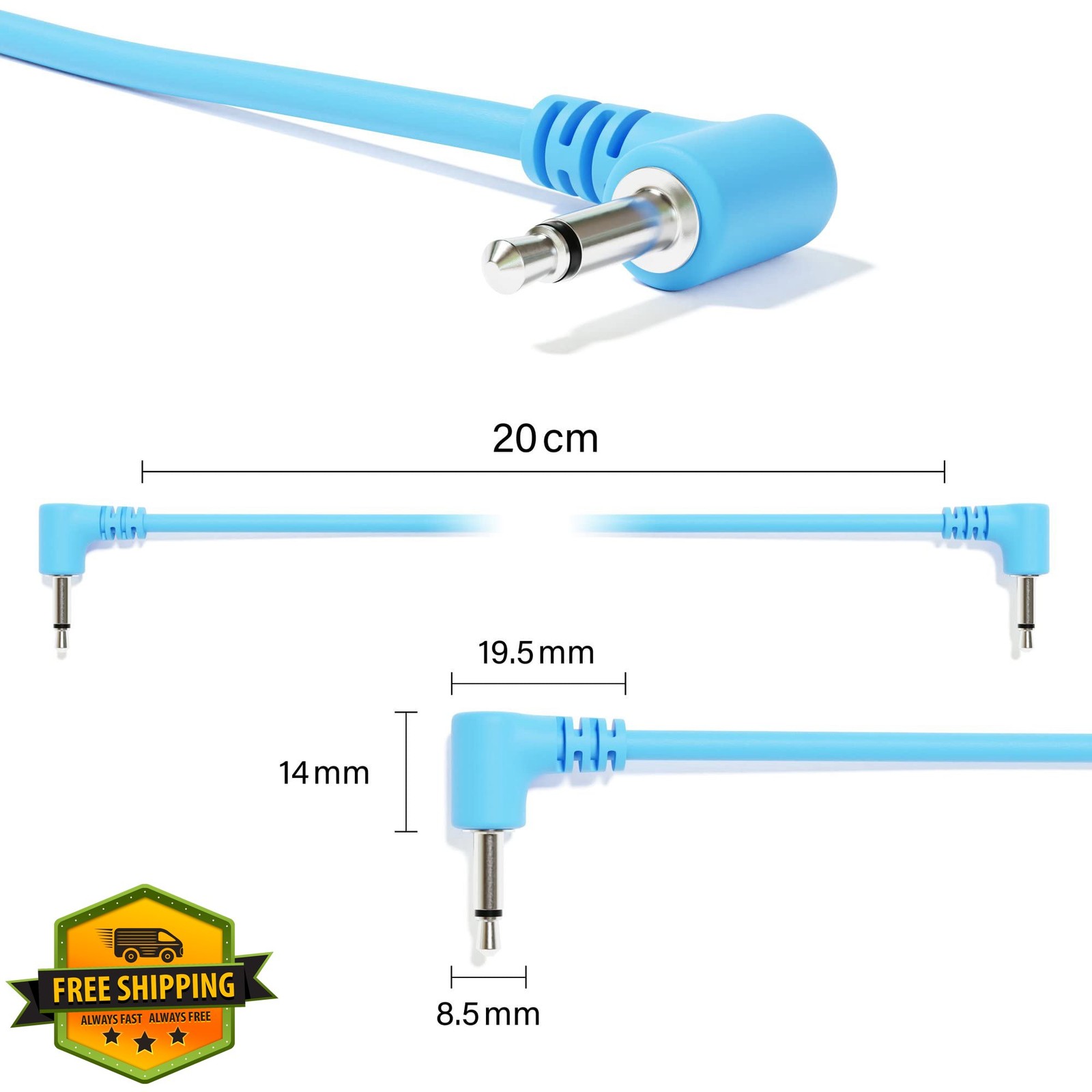 ExcelValley 6A-Pack Eurorack Patch Cables 15cm 3.5mm TS