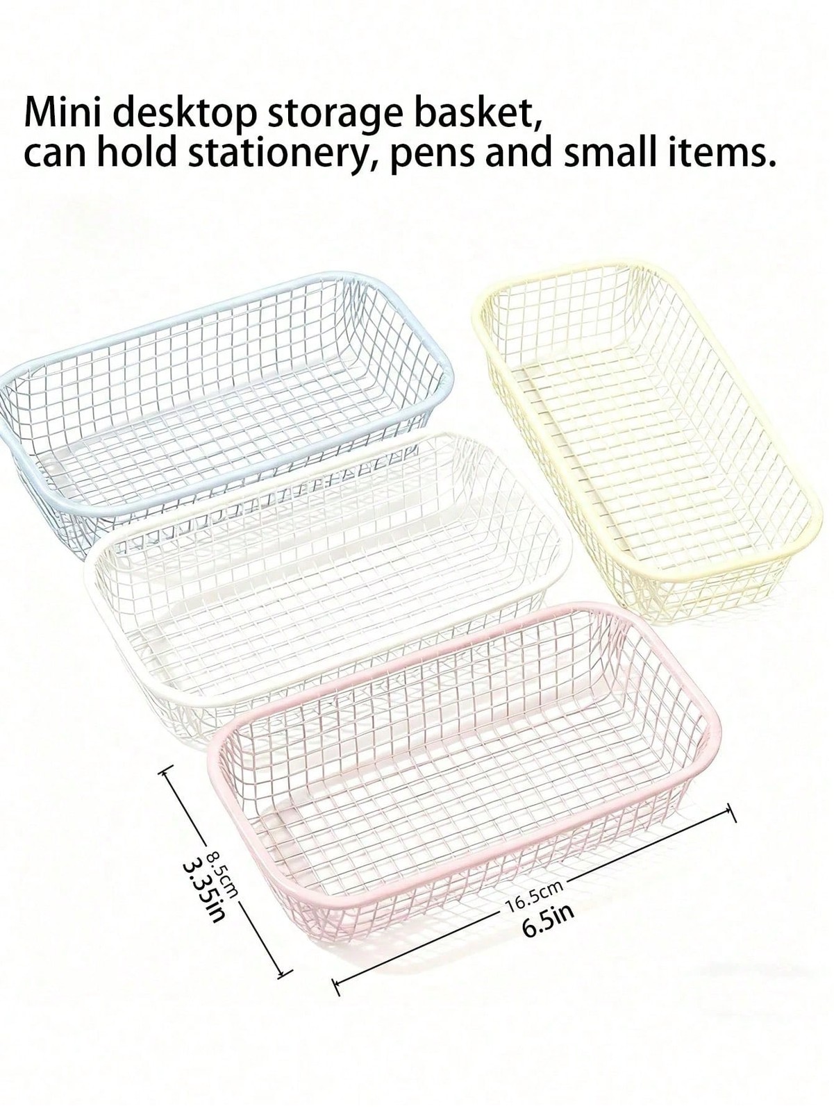 Storage Baskets, Smooth Edge Reinforced Metal Wire Mesh Organizer