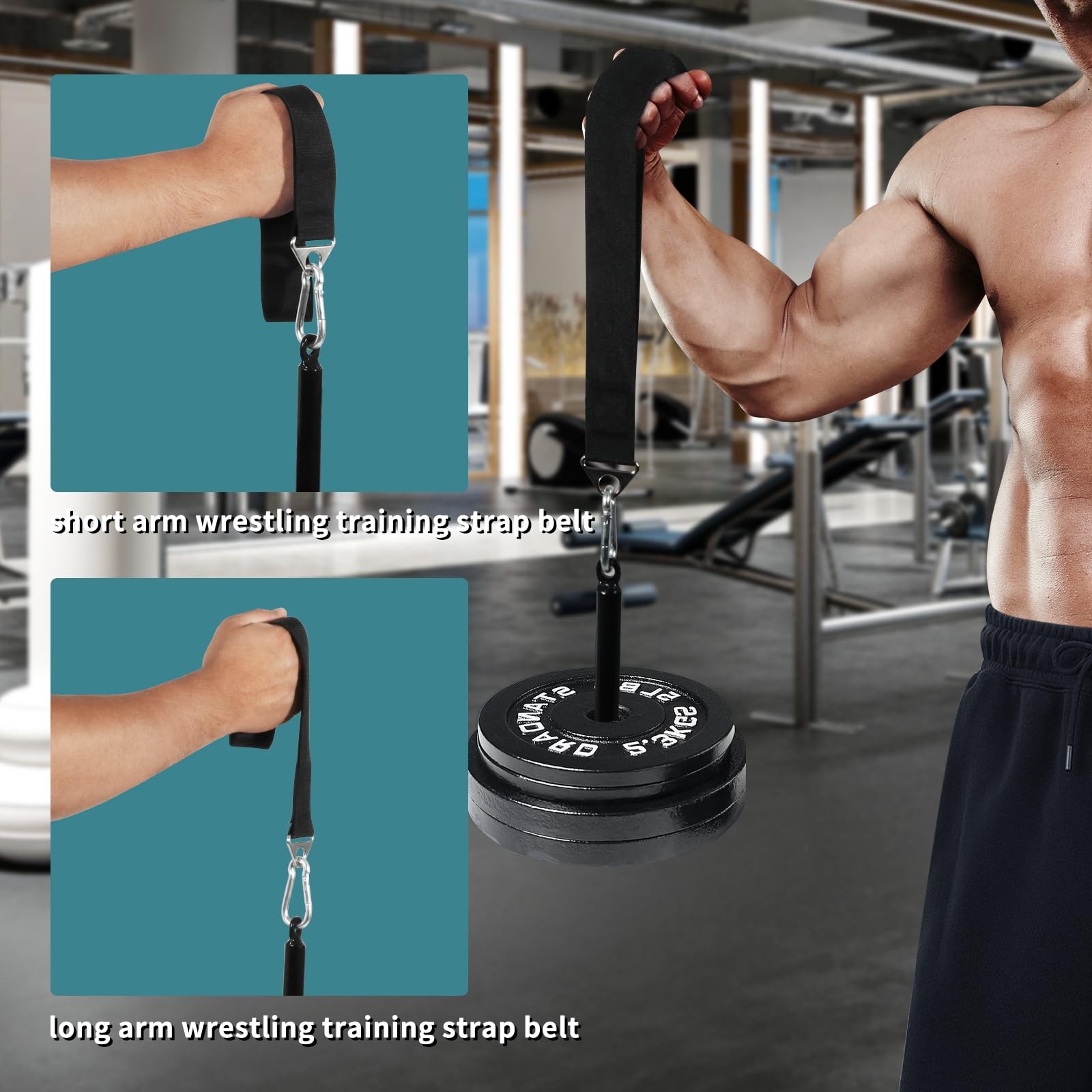 Arm Wrestling Training Strap Belt: Arm Hand Grip Finger Wrist Forearm Exercis...