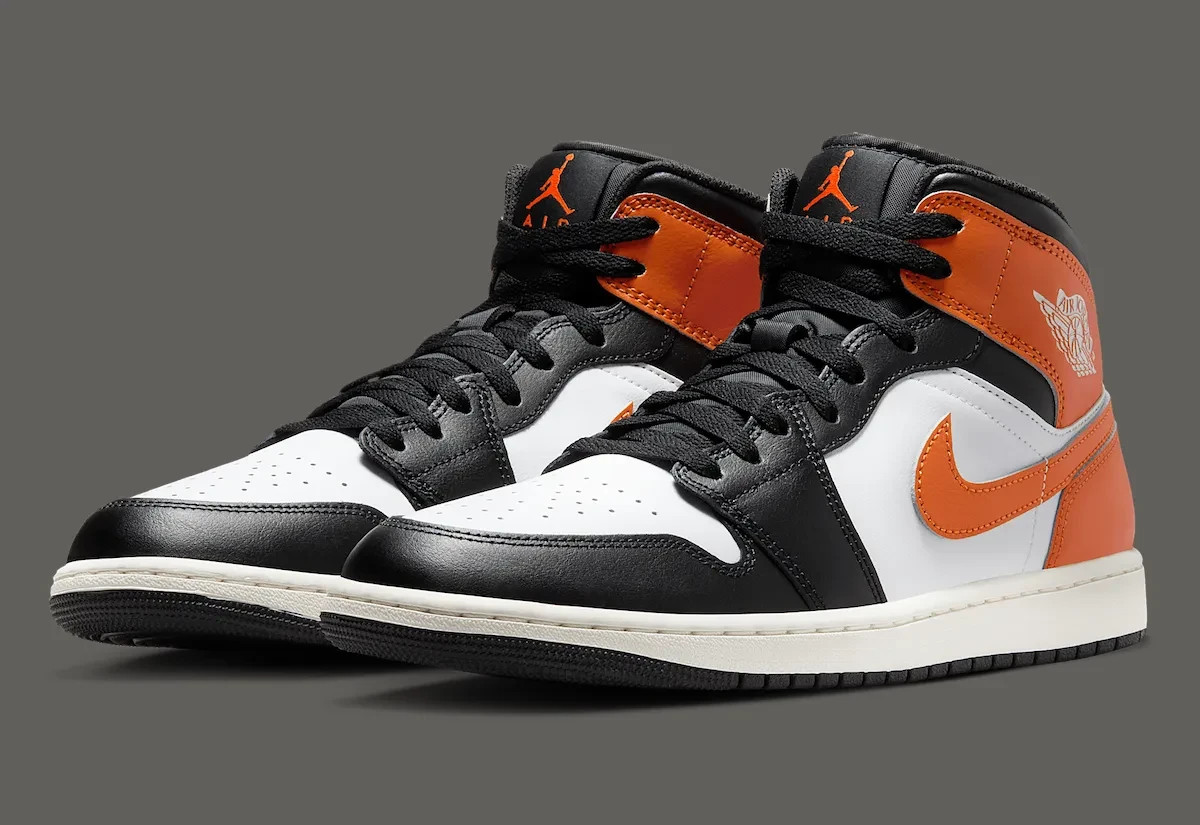 Nike Air Jordan 1 Mid Shoes White Black Starfish DQ8426-801 Men's Sizes NEW