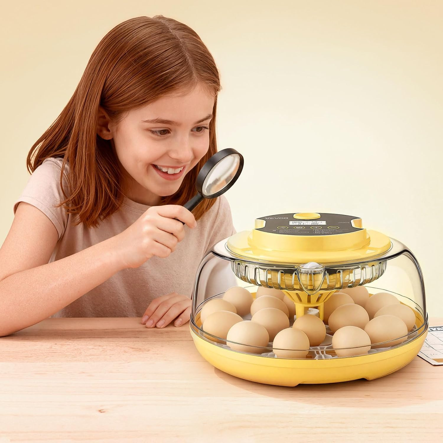 18 Egg Incubator, Automatic Egg Turner with LED Candler, Temperature & Humidity