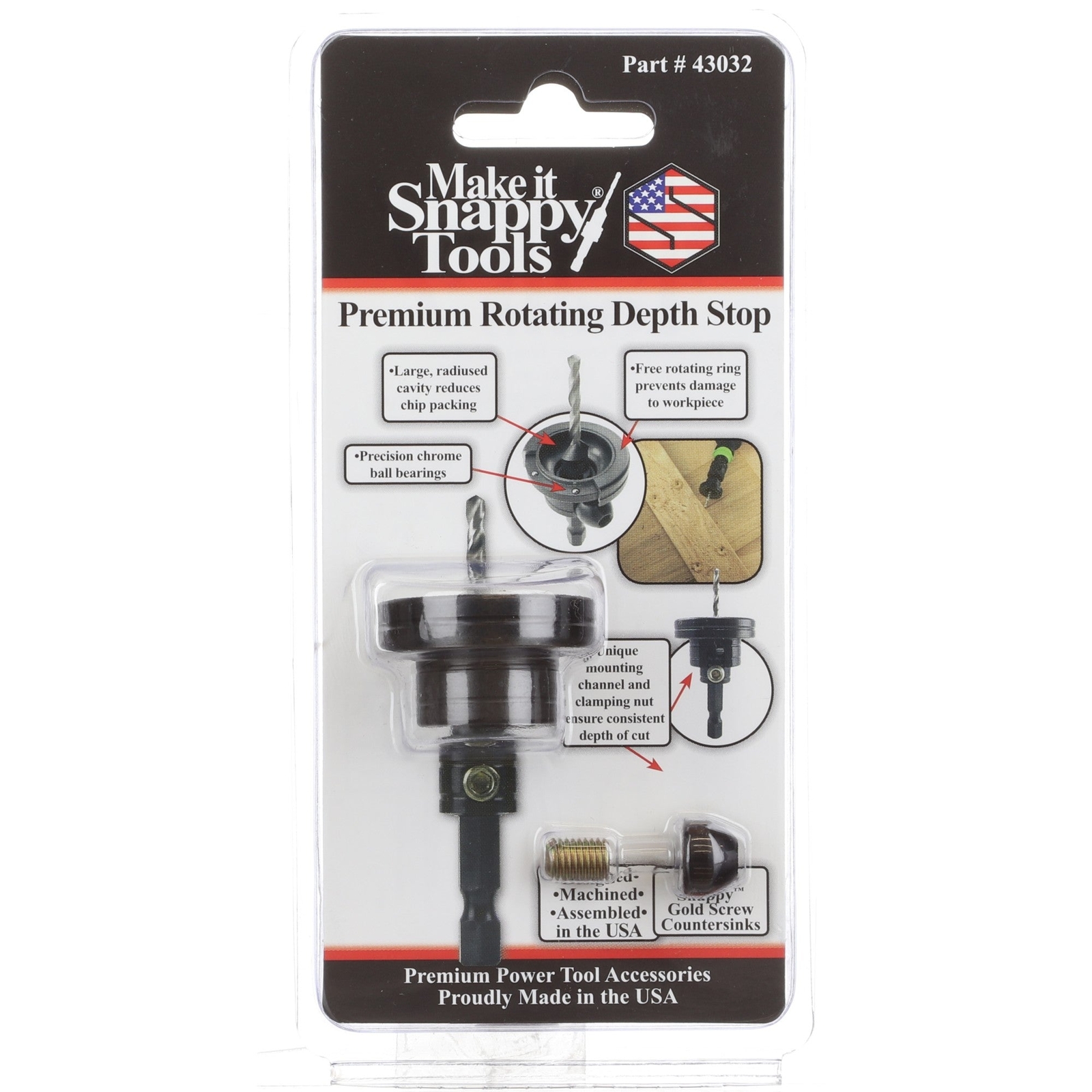 Snappy Tools Adjustable Low Friction Non-Marring Rotating Countersink Ball Beari