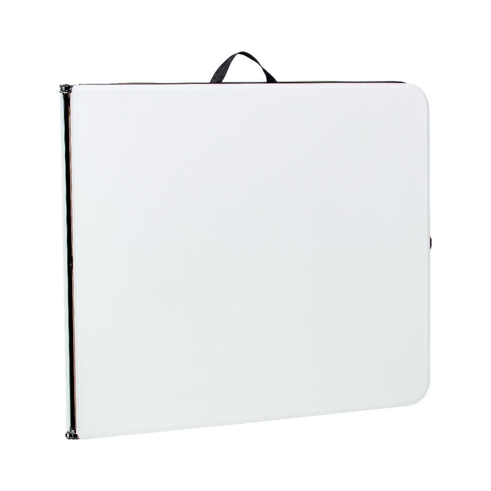 6' Rectangle Centerfold Folding Table, White