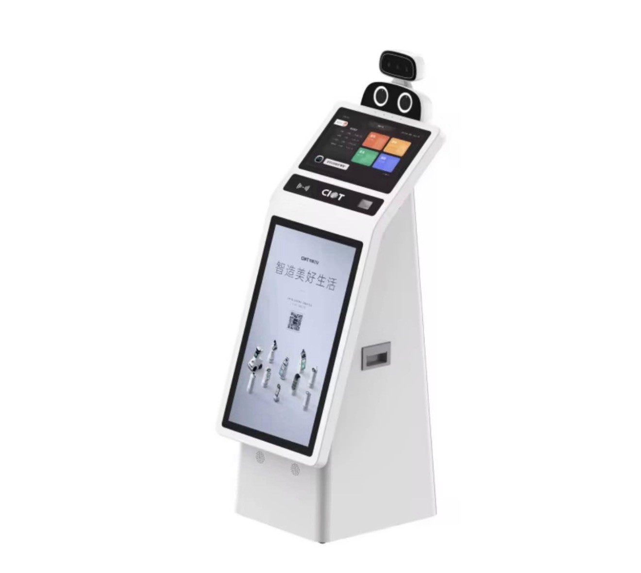 CioT Reception Robot Touchscreen POS Kiosk with Dual Display Screens