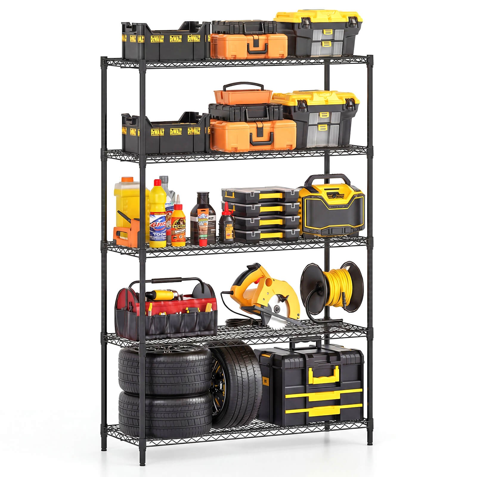 5-Tier Metal Storage Shelving Unit, 4000 LBS Storage Organizer for Home, Kitchen