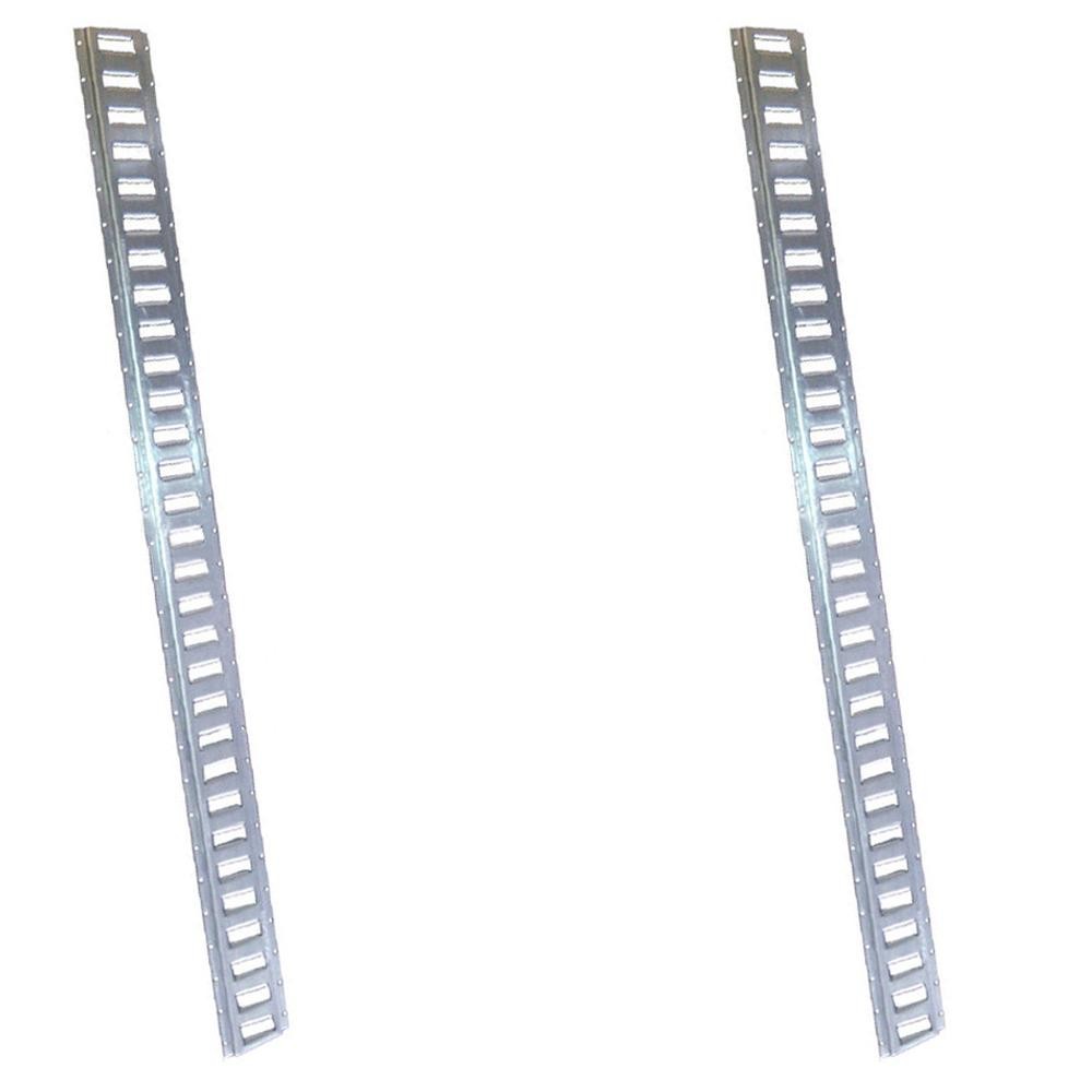 2 Piece 8 ft Horizontal Galvanized Steel E-Track Trailer Tie-Down Rails