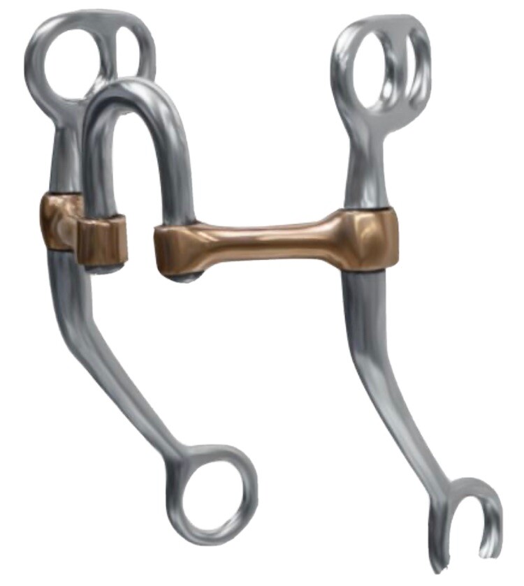 5" SS Long Shank High UPort Copper Swivel Correction Tom Thumb Snaffle Bit 46940