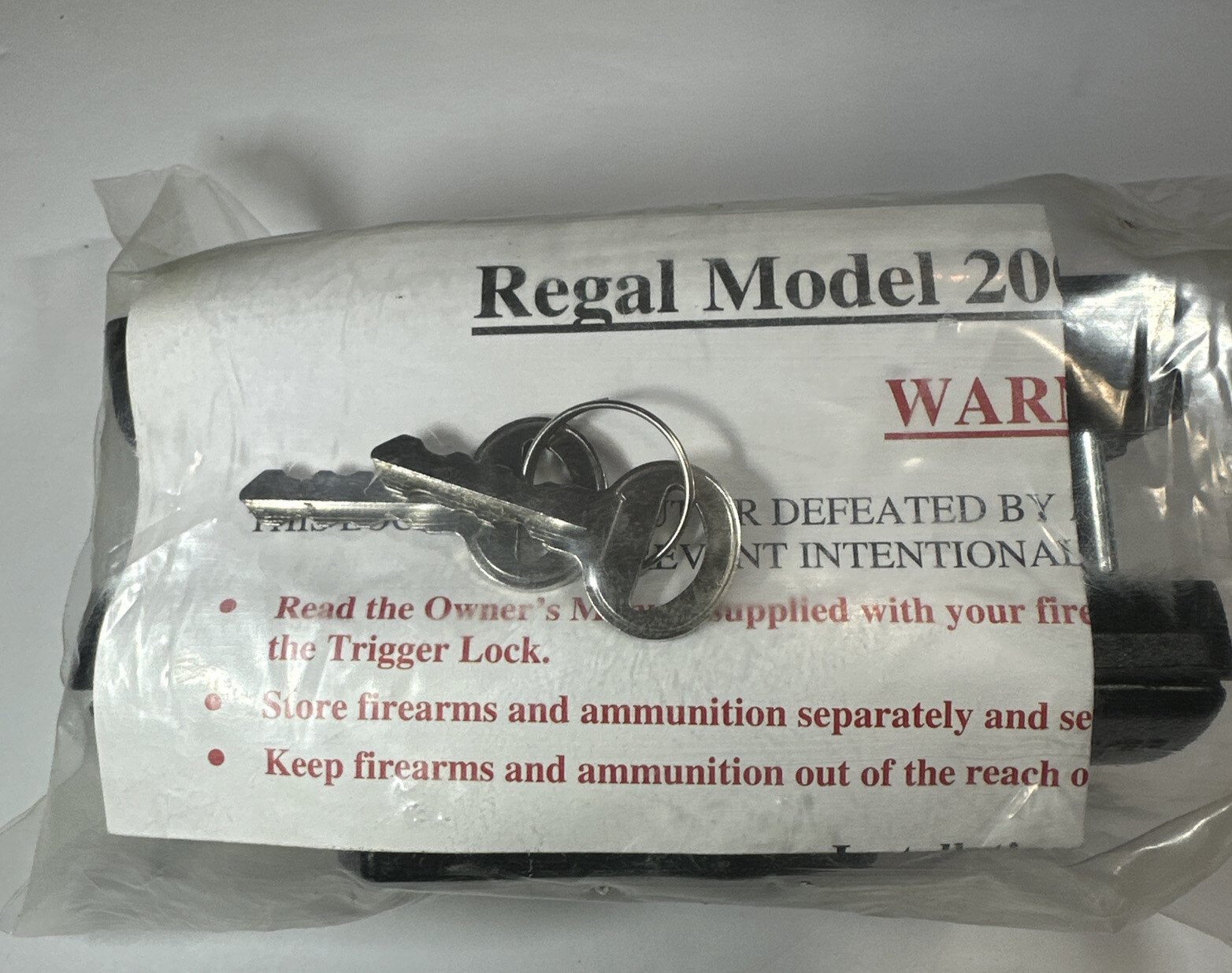 Regal Model 2005 Trigger Lock Gun Lock Brand New In Package