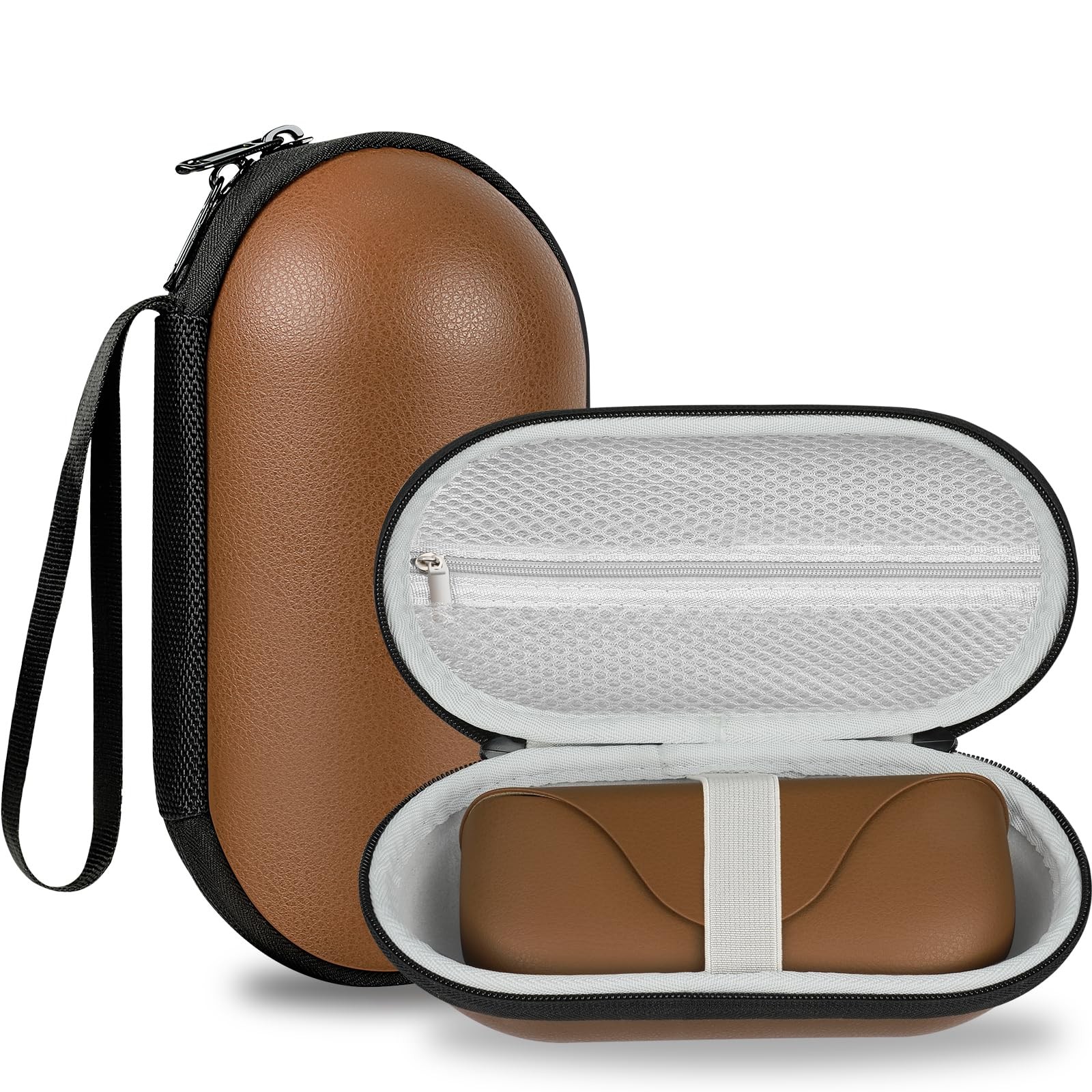 sarlar Hard Carrying Case for Ray-Ban Meta Medium, Brown