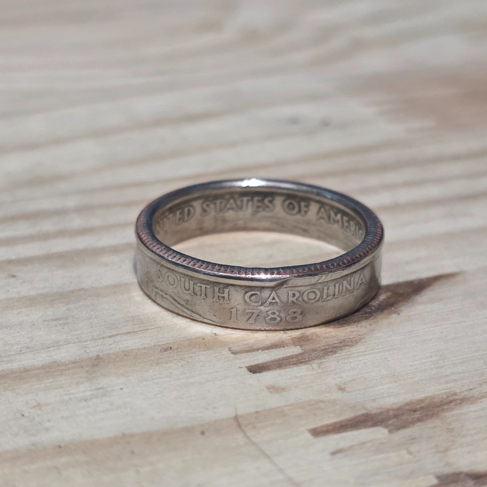 Handcrafted 2000 South Carolina State Quarter Coin Ring SKU 123