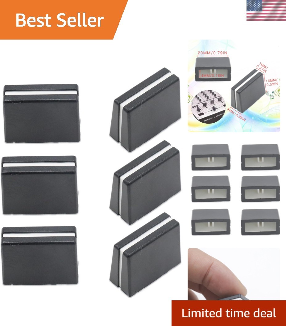 Universal Fader Cap Set of 6 - Enhance Your DJ Mixer with Stylish Black Caps