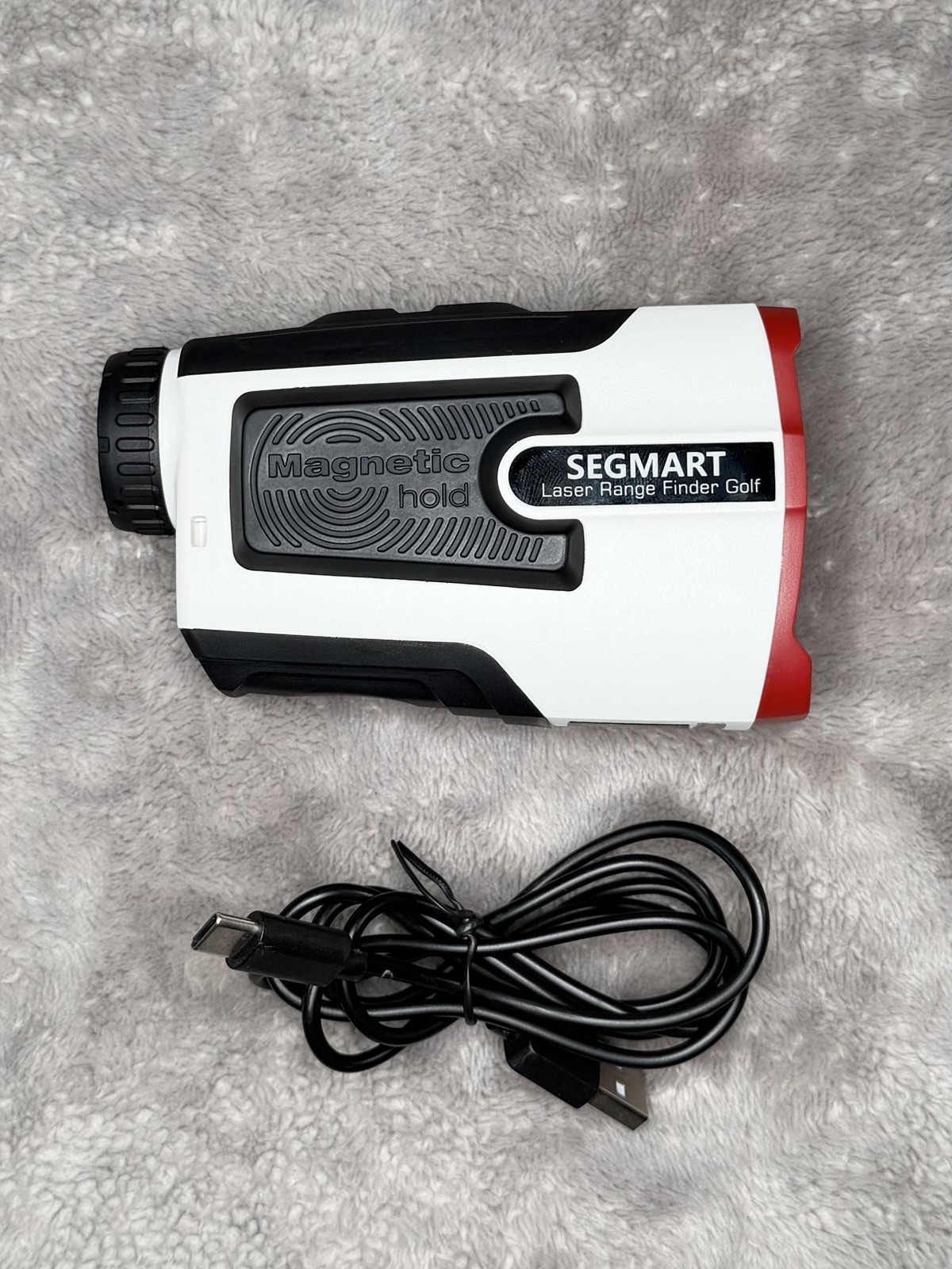 Segmart Laser Range Finder, White/Black Magnetic Hold, 7x Magnification, 900 Yds