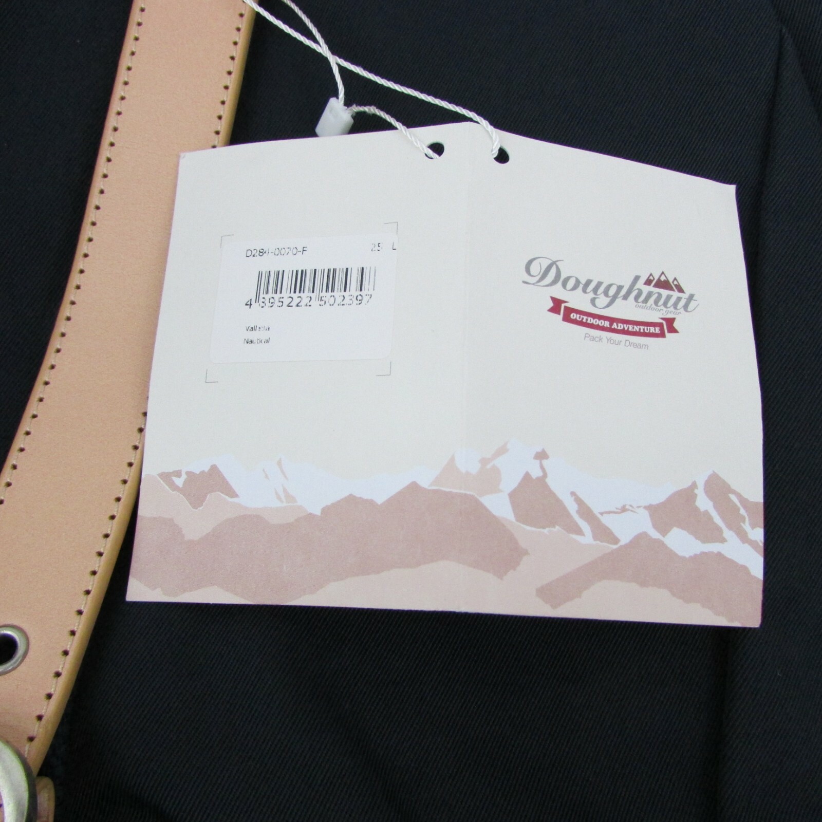 Doughnut Dark Blue Valletta Nautical Hiking Backpack Medium Size Bag Brown Strap