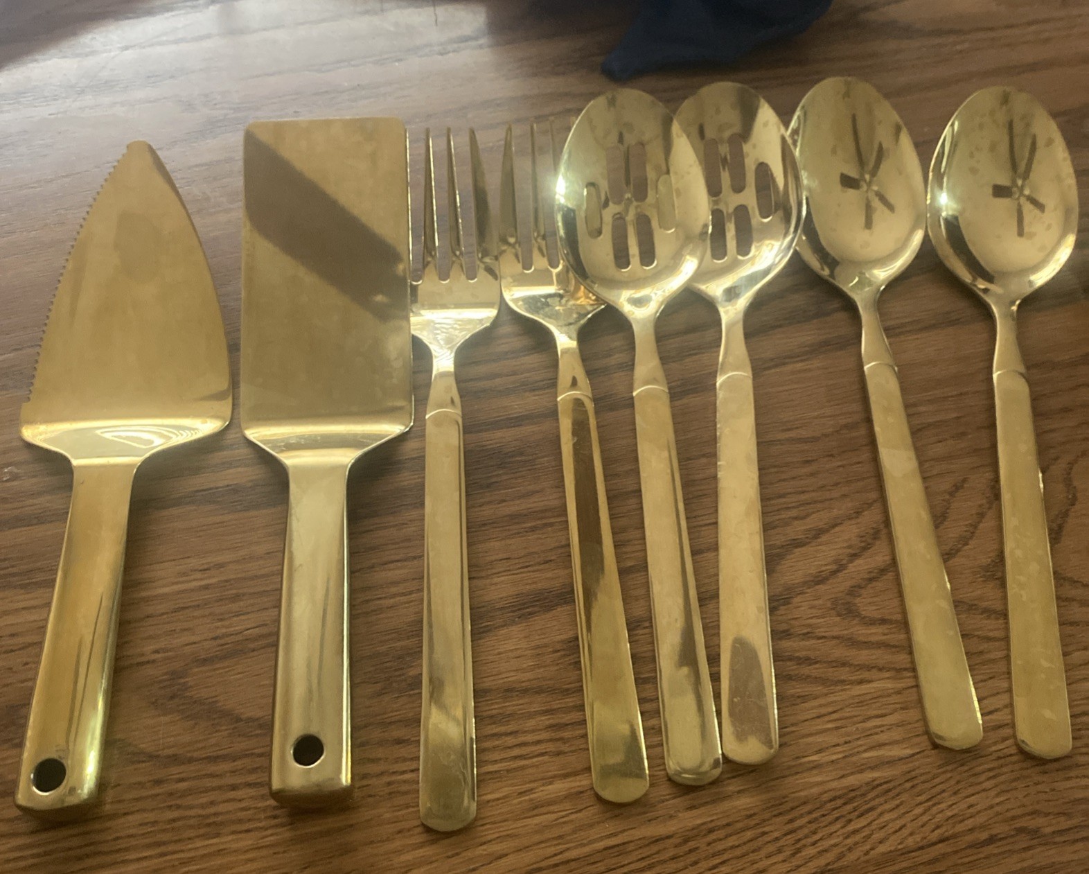 Gold Serving Utensils Set of 24 Spatula Forks Slotted Spoons Spoons Pie Server