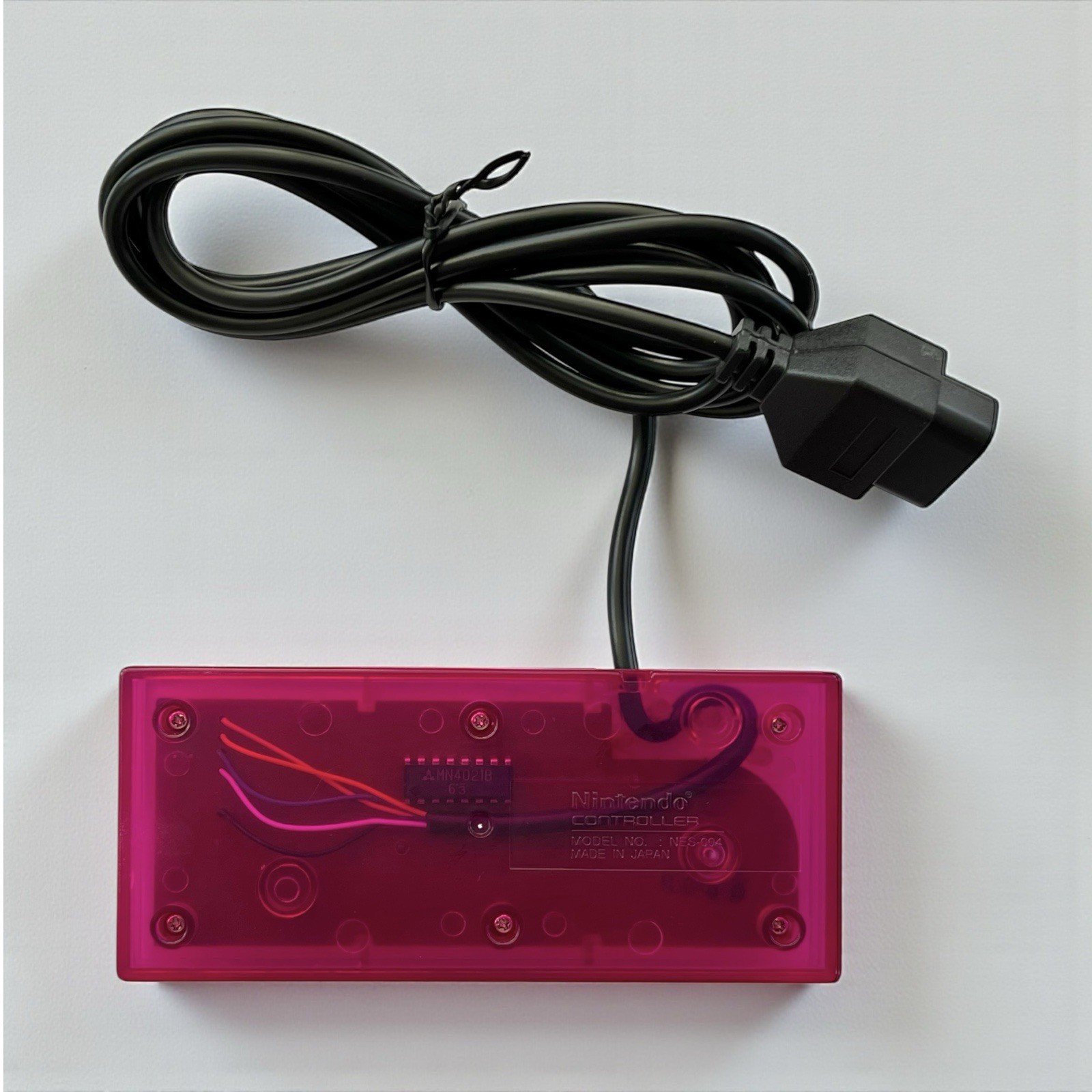 Custom NES Controller Transparent Pink Shell New Cable OEM Nintendo Motherboard