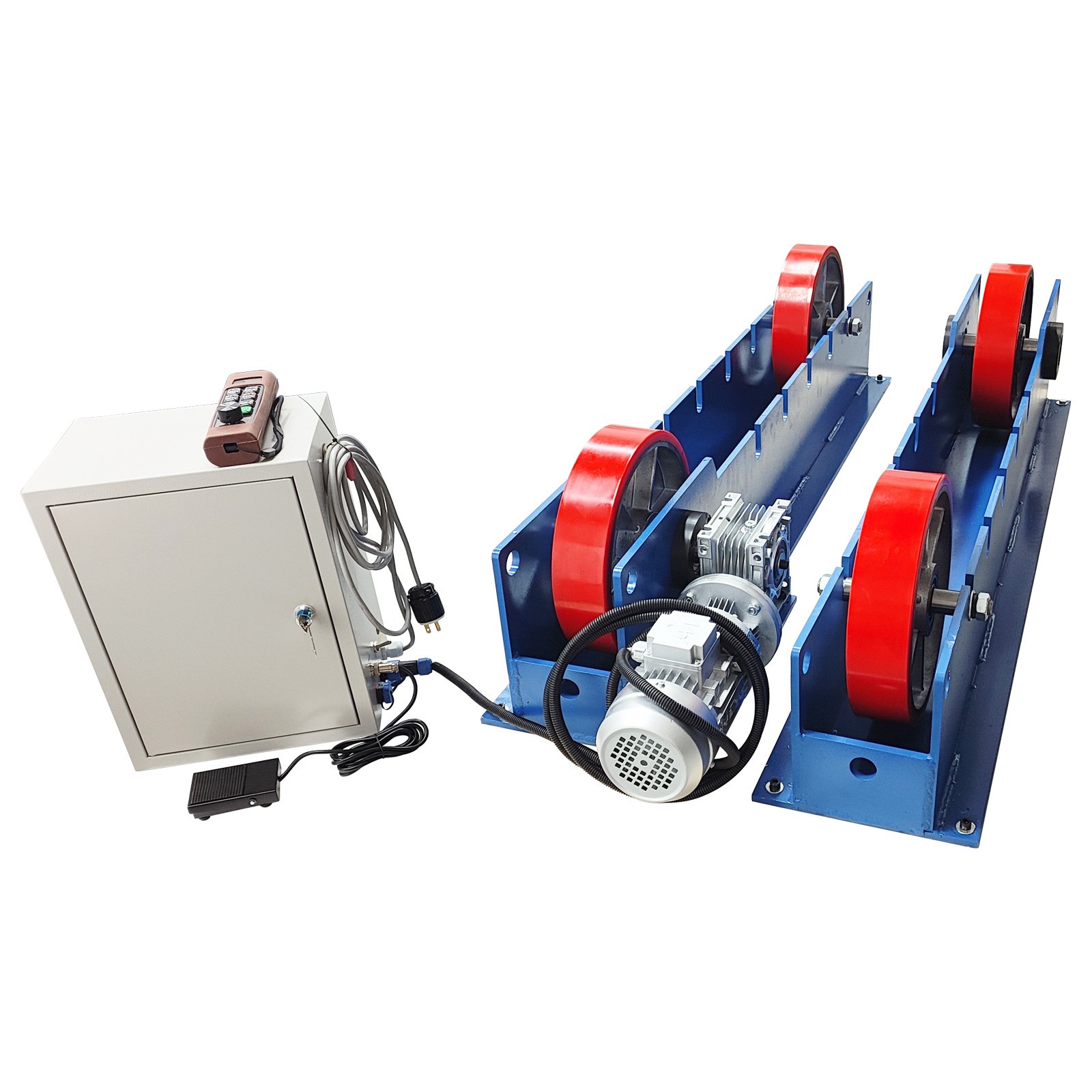 3 Ton Remote Controlled Adjustable Single Motor Welding Rotator w Rubber Wheel