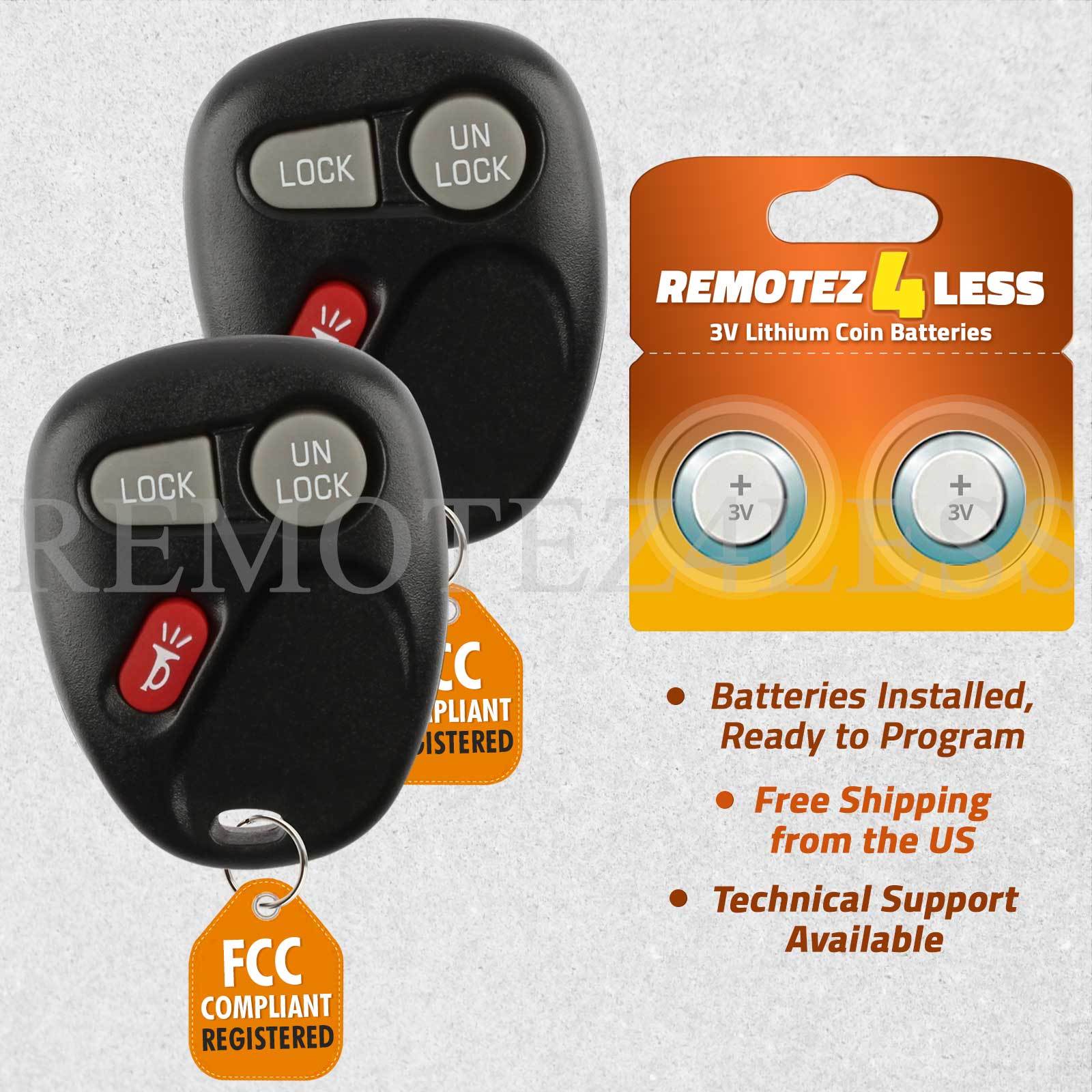 2 For 1999 2000 GMC Sierra 1500 2500 3500 HD Remote Car Keyless Entry Key Fob