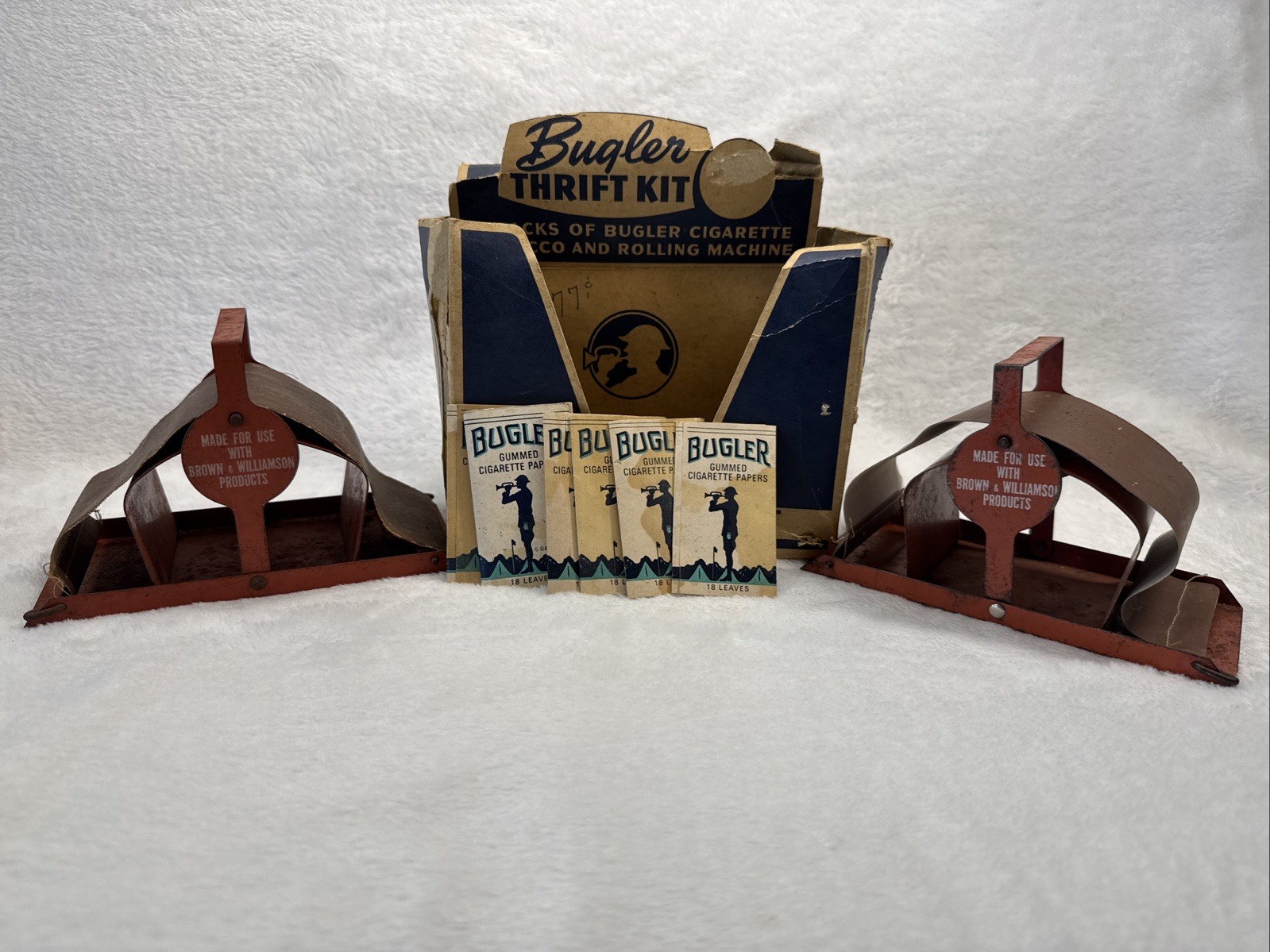 Vintage Bugler Cig & Tobacco Rolling Kit  W/ Two Rolling Machines And Papers