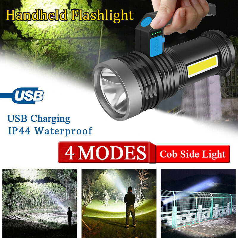 350000000 Lumen Super Bright LED Tactical Flashlight Rechargeable LED Work Light