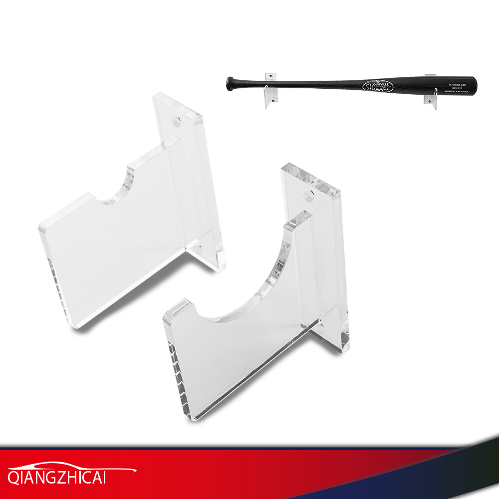 2PCS Baseball Bat Wall Mount Hanger Rack Display Rack Holder Clear Acrylic Stand