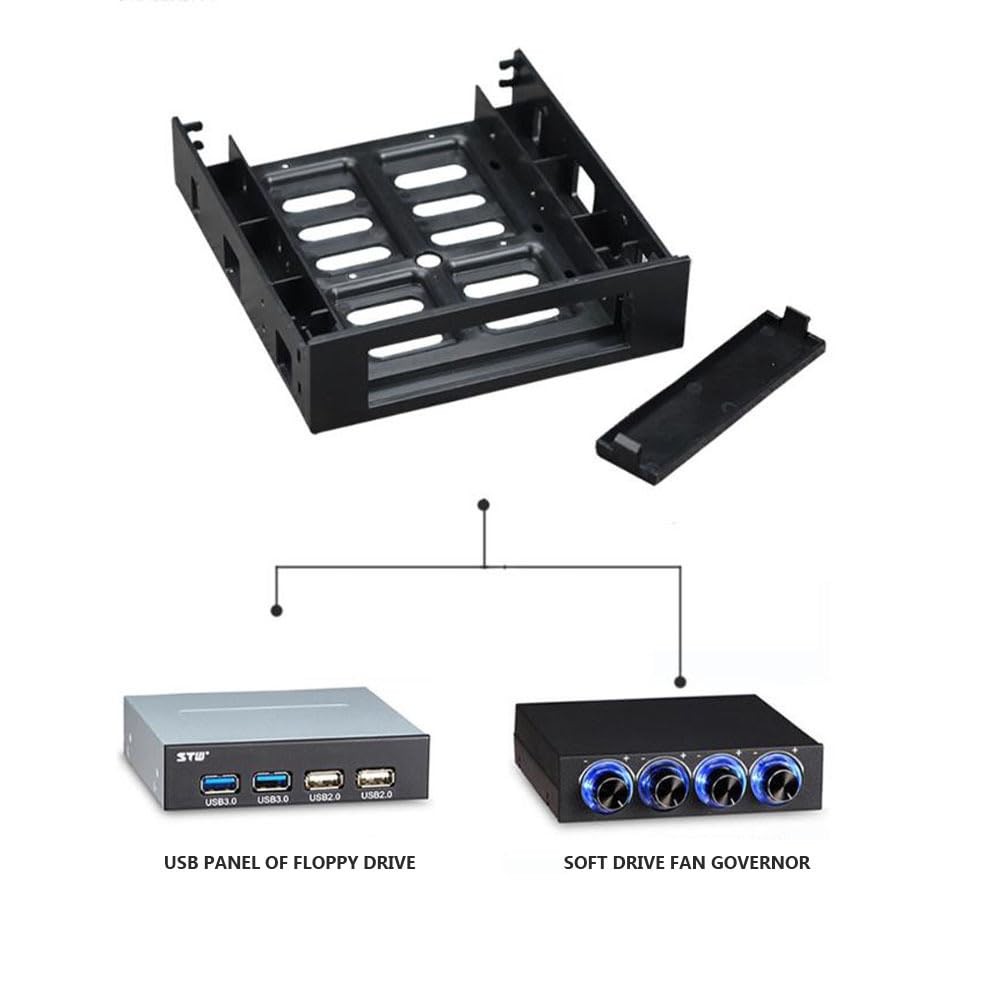 Uonlytech HDD Bracket 3.5 Drive Cage Bay Internal Black