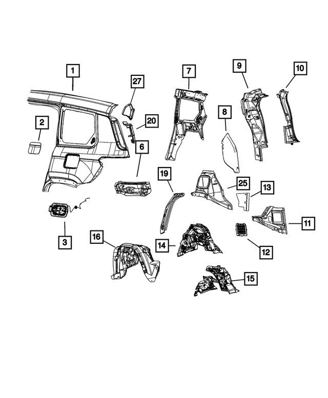 Genuine Mopar Body Side Aperture Extension Right 68458780AB