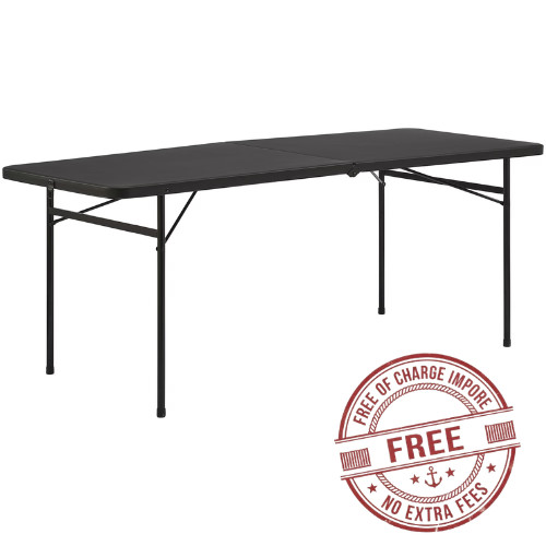 Bestseller! Mainstays 6' Rectangle Centerfold Folding Table, Black, From to US