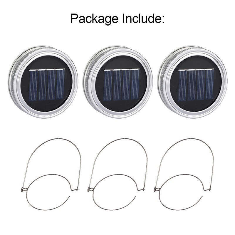 6 Pack Solar Mason Jar Lid Insert 20 LED Mason Jar String Lights for Glass Mason