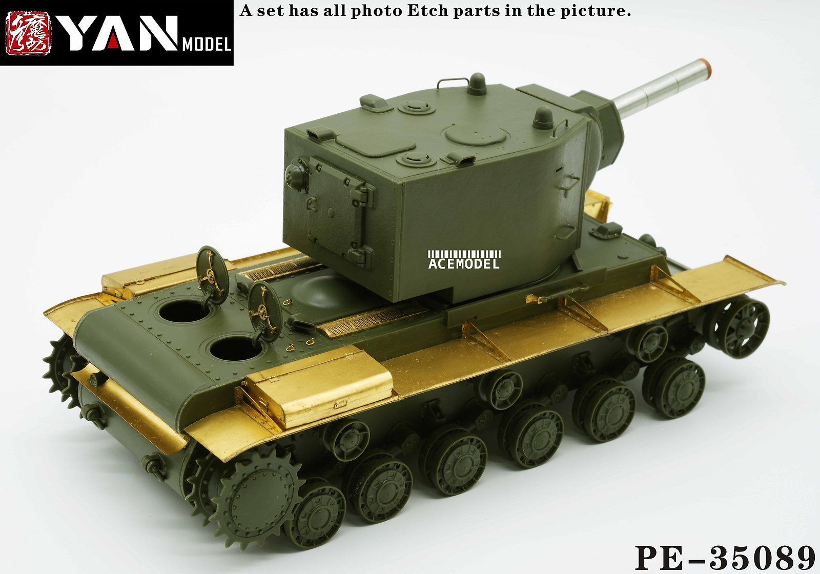 1/35 Soviet KV-2 Heavy Tank Full PE Set w/Metal Barrel Upgrade for Tamiya 35375