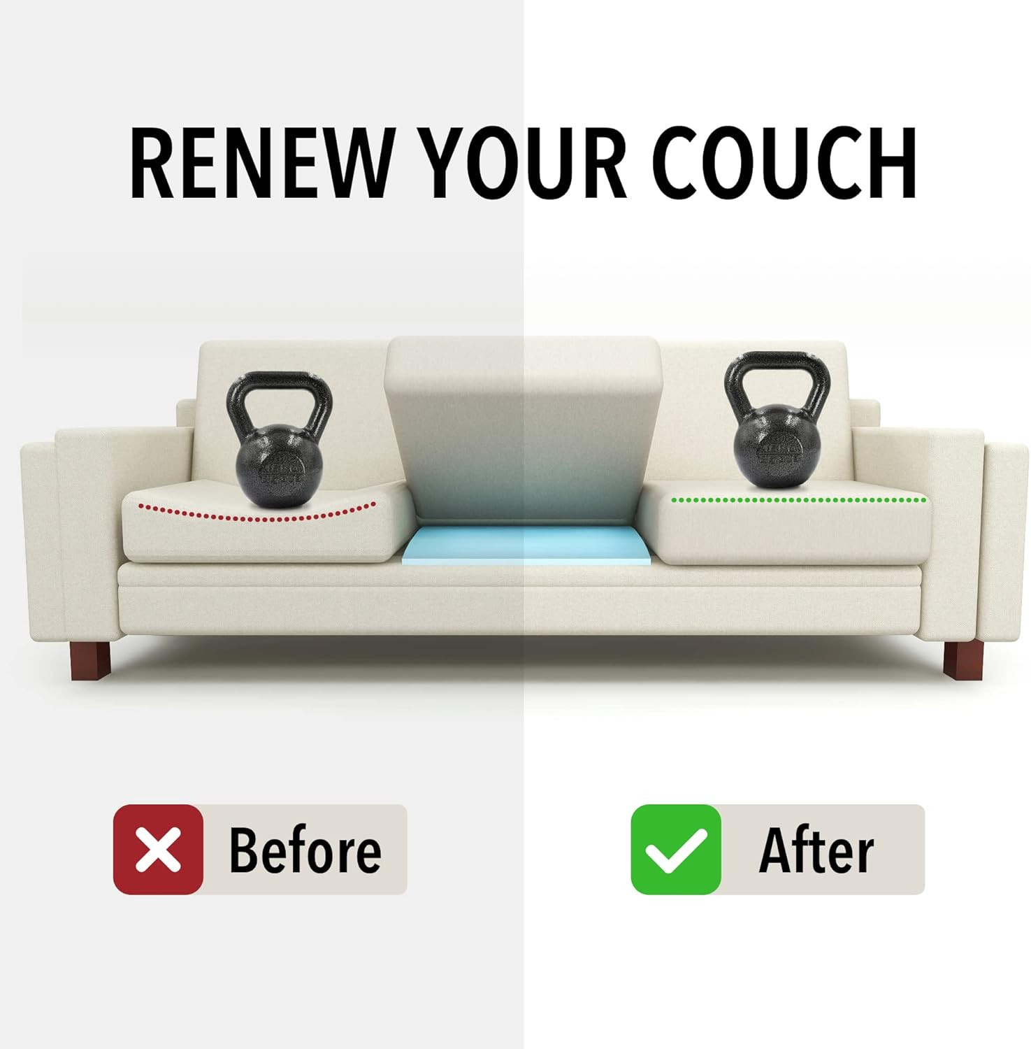 Couch Sofa Cushion Support for Sagging Seat Arched Furniture Seat under Cushion