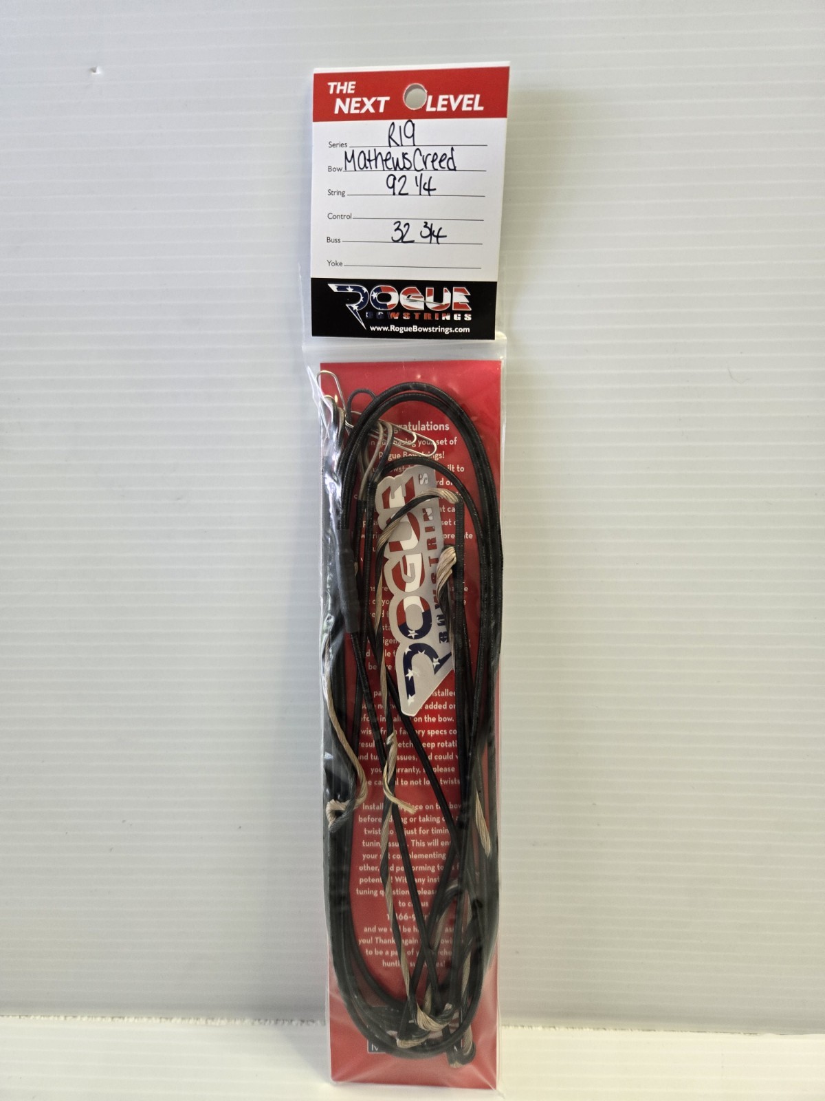 Rogue Bowstrings R19 Mathews Creed 92 1/4 Bow String & 32 3/4 Buss Cable Set