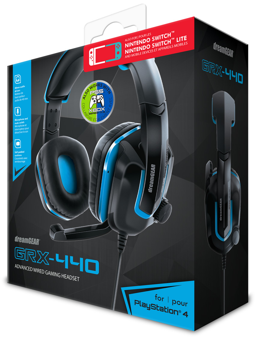 dreamGEAR GRX-440 Wired Headset Multi Platform PS4 Xbox Switch