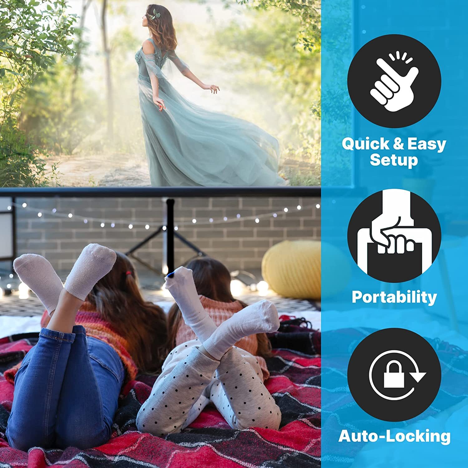 PyleHome PRJTP80 Tripod Projector Screen 84"16:9