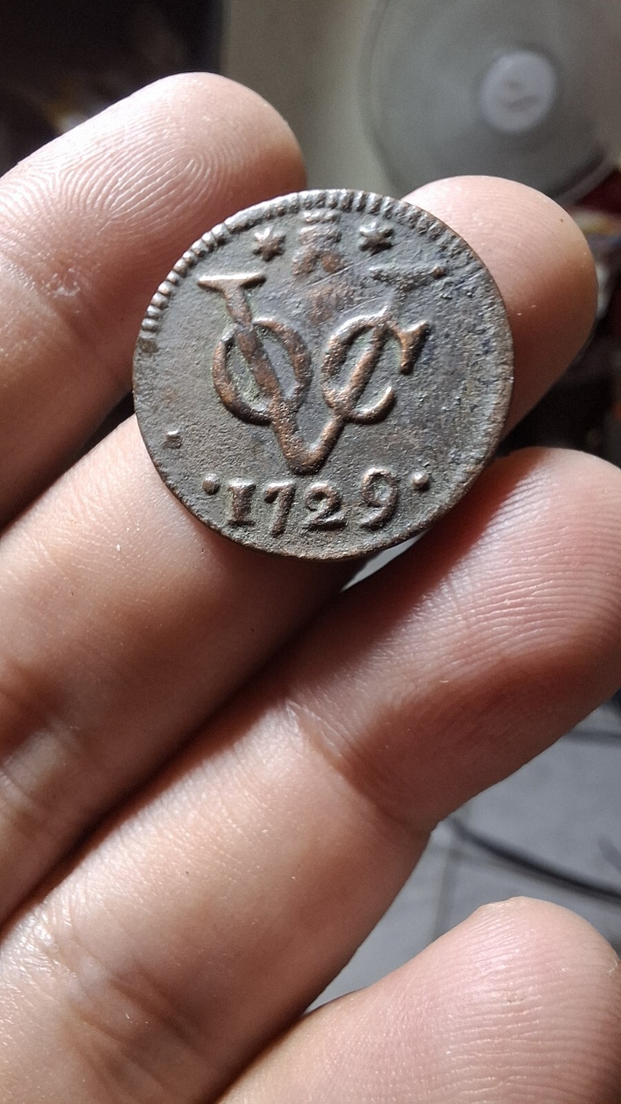 Dutch Netherlands Colonial Voc 1729 ZeeLand Luctor New York Penny Coin e.58