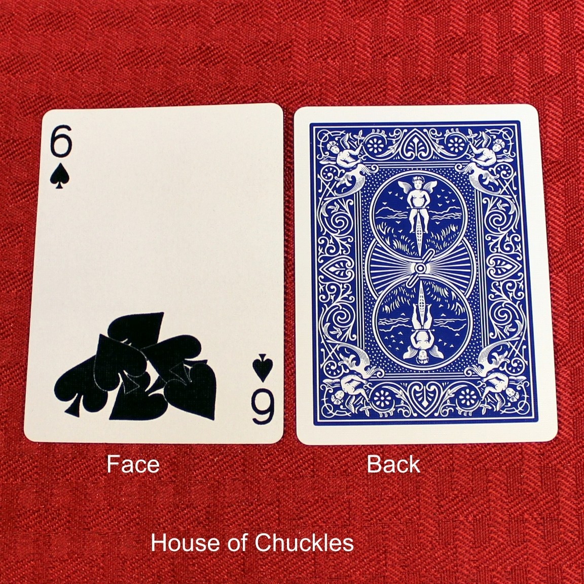 6 of Spades Fallen Pips, Bicycle Printed Gaff Card, Blue