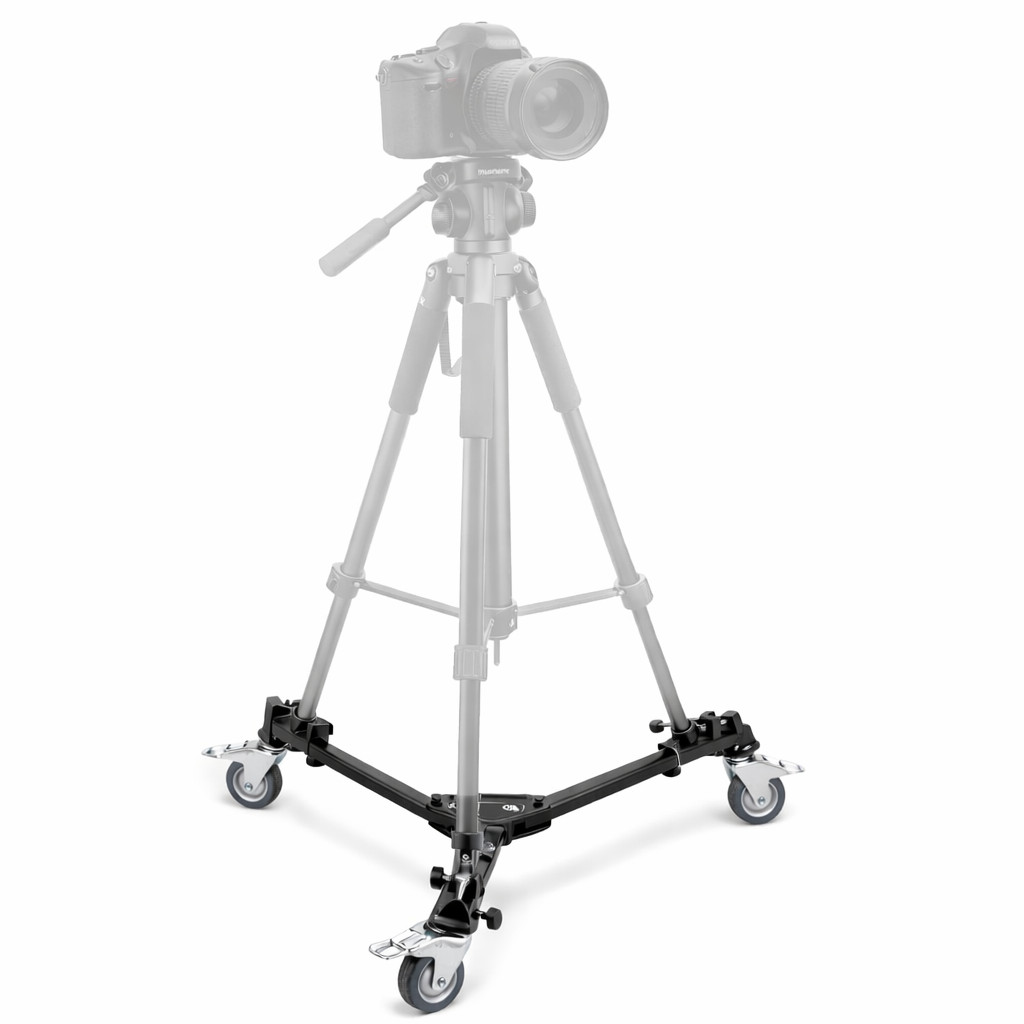 Photography Tripod Dolly, Heavy Duty with Larger 3-inch Rubber Wheels