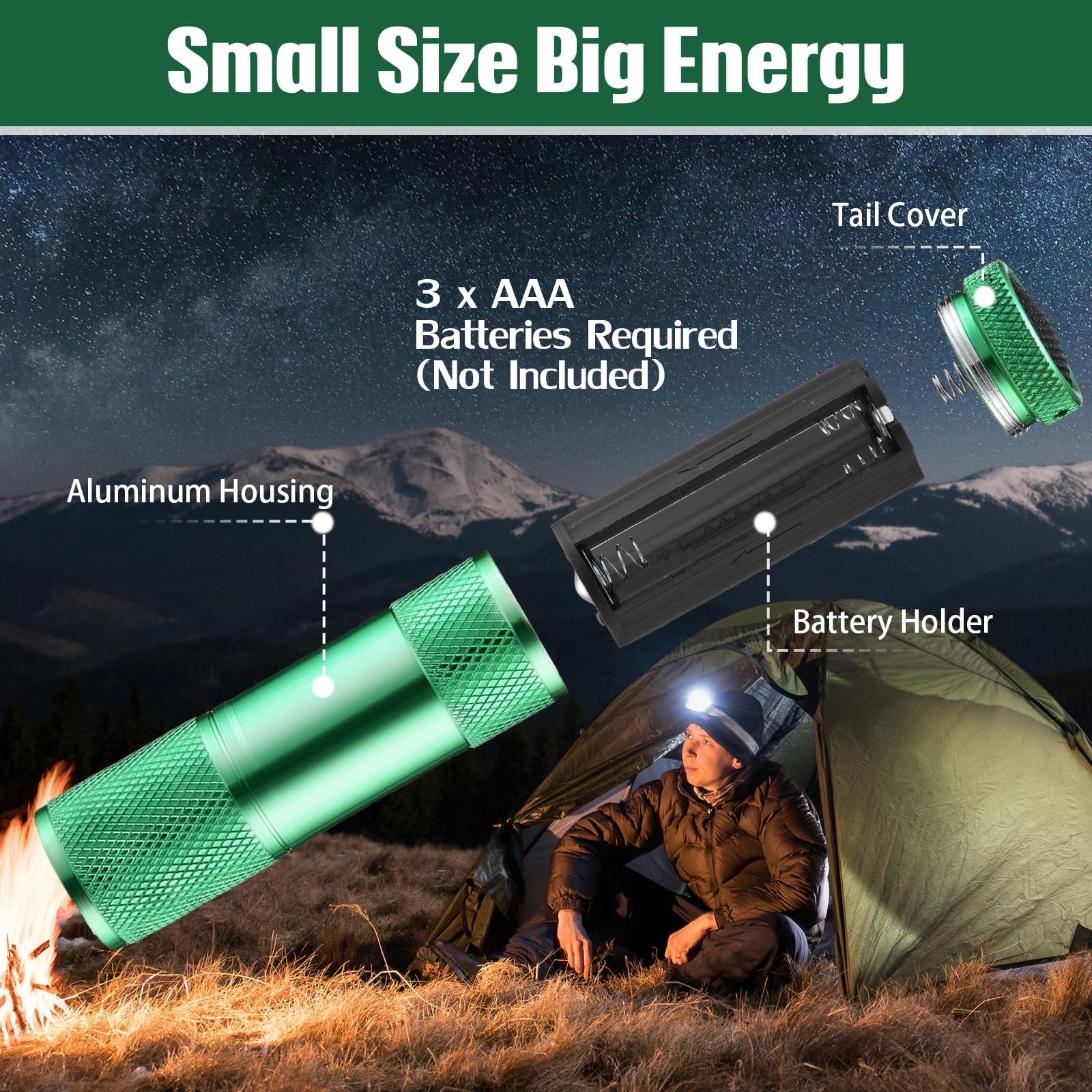 20 Pcs Mini Flashlights Bulk, Bright Aluminum Handheld Flash Light with Lanya...