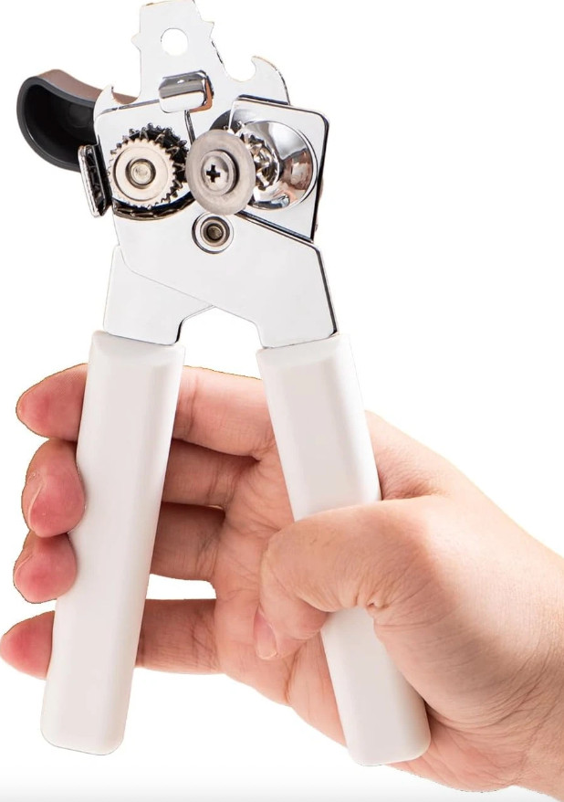Heavy Duty Manual Can Opener Smooth Edge Stainless Steel Easy Grip Handle