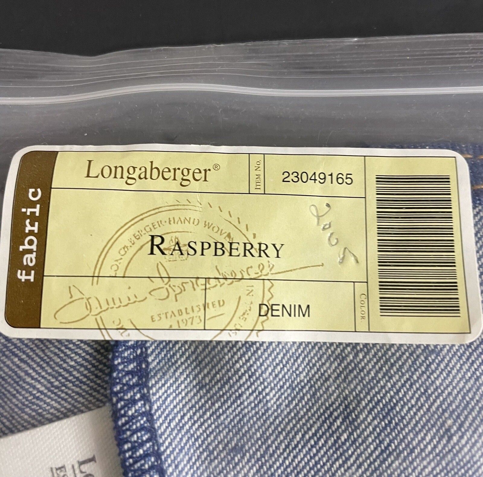 Longaberger Denim Raspberry  Fabric Liner 23049165 New